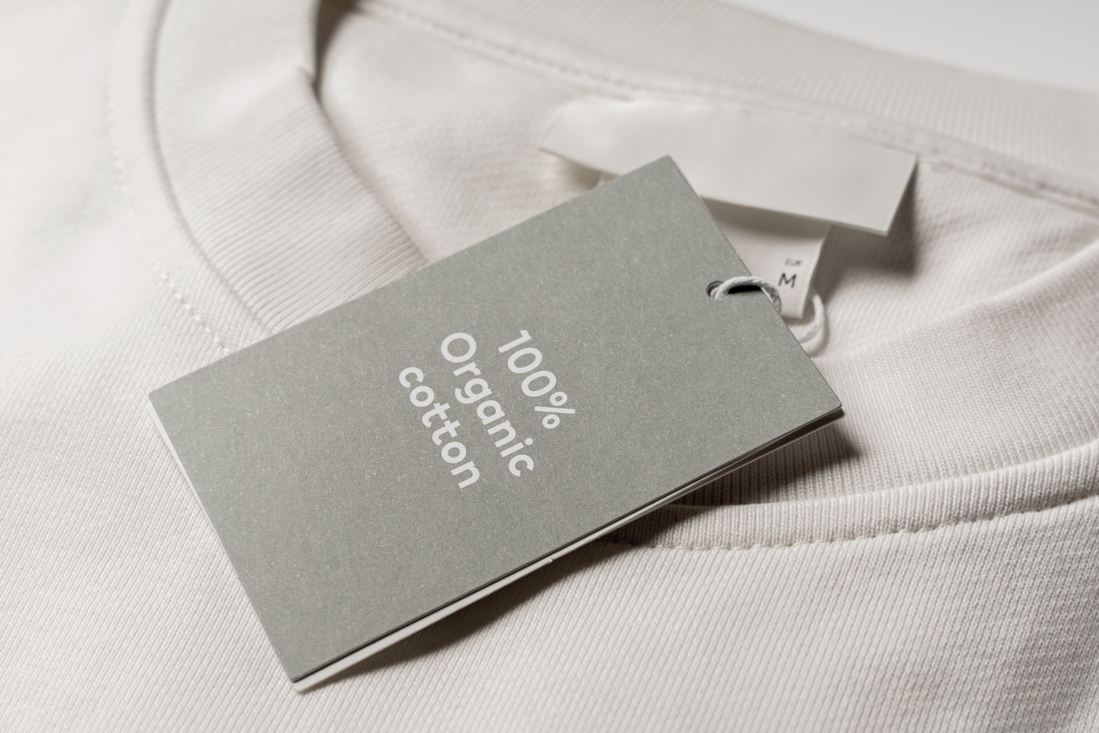 GOTS certified organic cotton garment with organic cotton tag