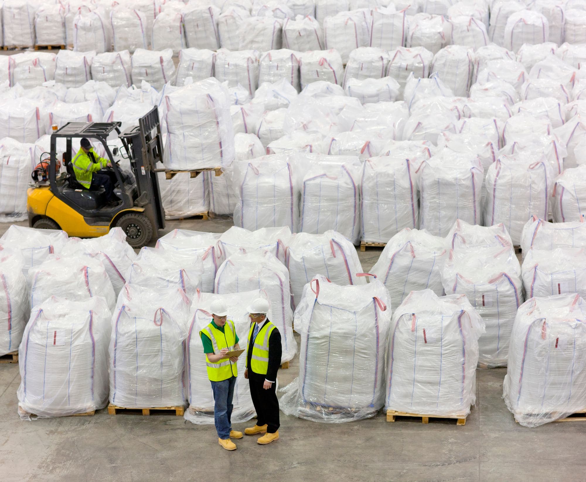 FIBC bulk bags handled at a manufacturer facility